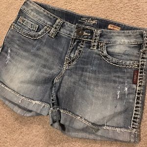 Silver shorts size 28!